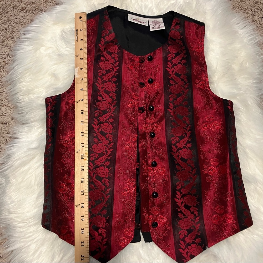 Worthington Black and Red Floral Vest